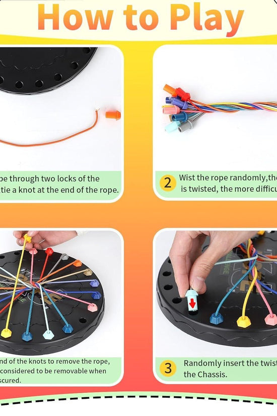 Rope Sorting Puzzle, Brainy Teaser Rope Strategy Board Game Logic Knots Untangling Table Toy