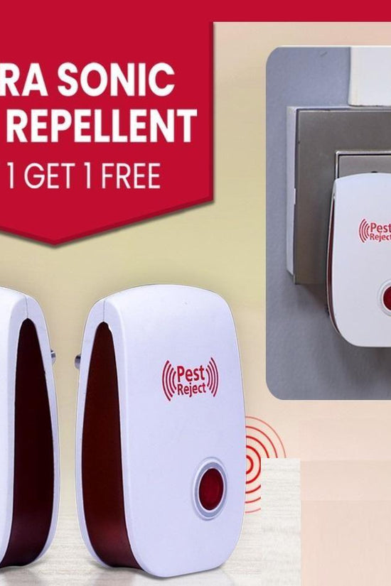 Ultrasonic Pest Repeller for Mosquito, Cockroaches, etc (Pack of 2)