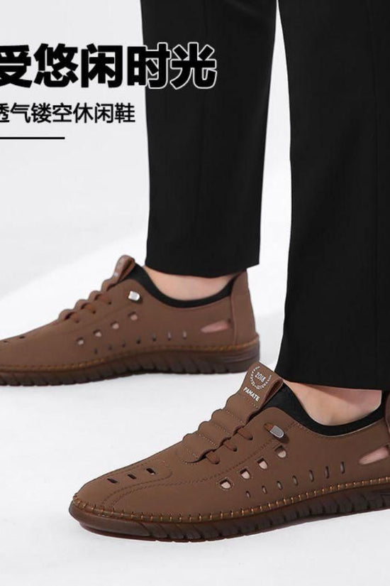 Men's Stylish Laser Cut Tan Casual Shoes