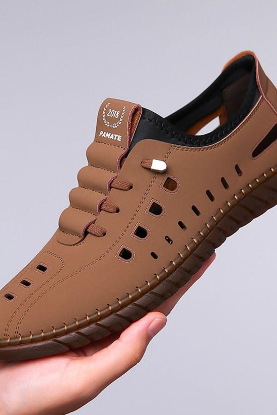 Men's Stylish Laser Cut Tan Casual Shoes