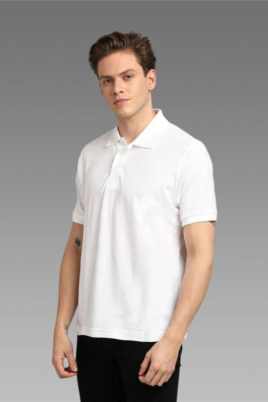 Matte Solid Half Sleeves Men's Polo T-Shirt