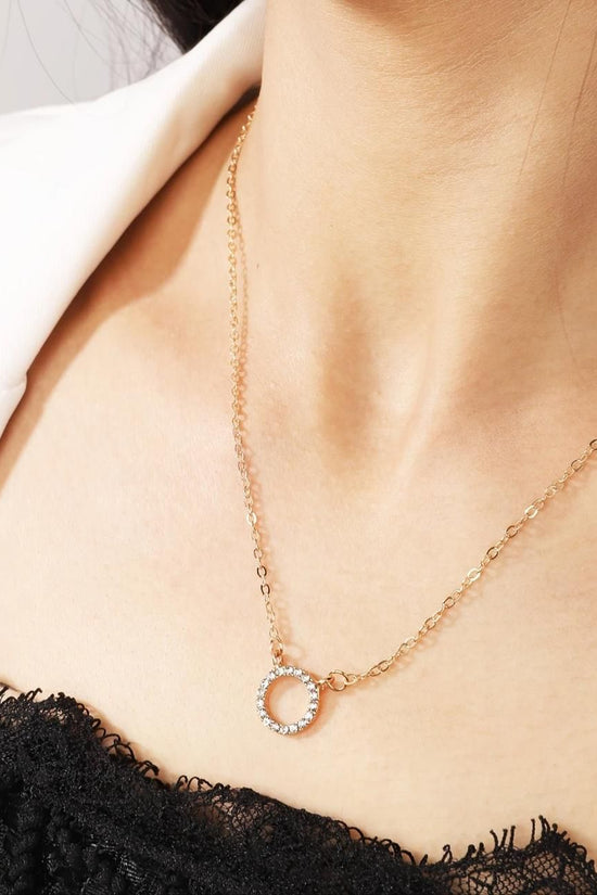 Women's Stone Pendant with Chain Micro Plating