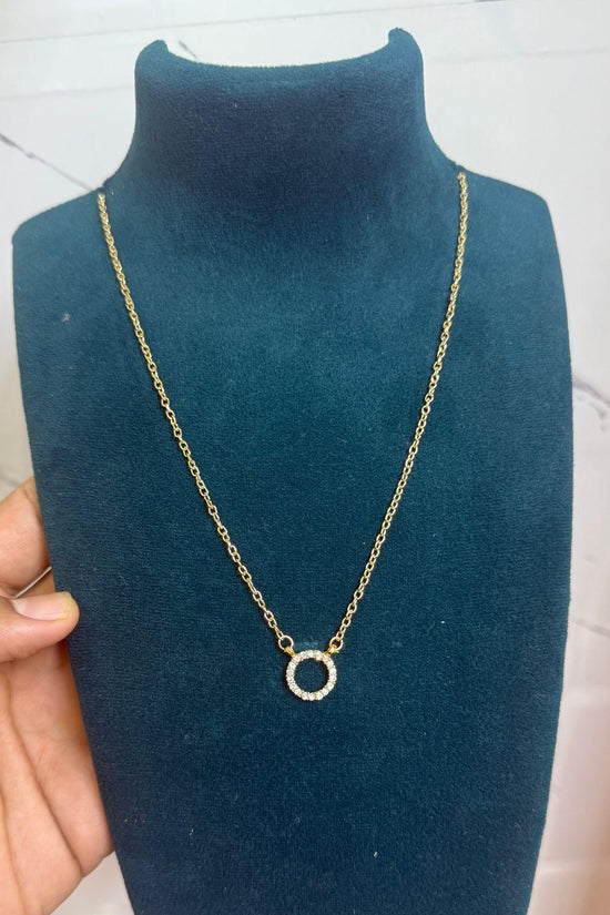Women's Stone Pendant with Chain Micro Plating