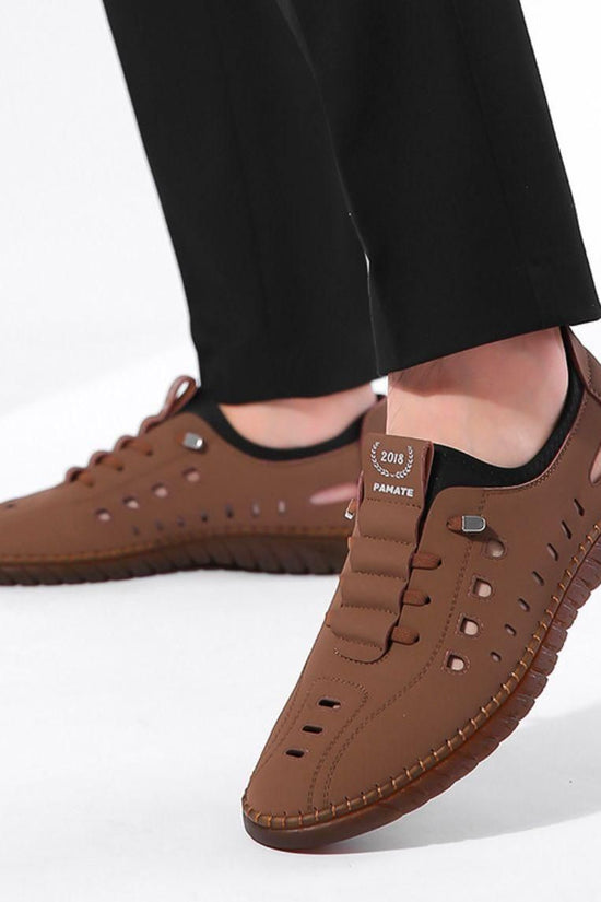 Men's Stylish Laser Cut Tan Casual Shoes