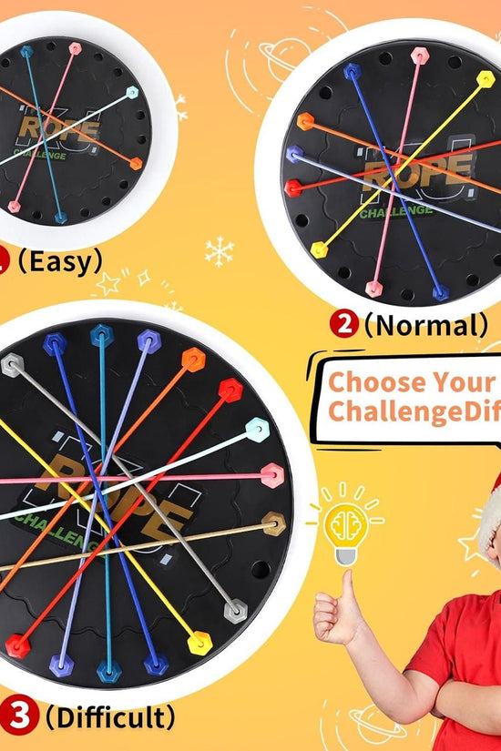 Rope Sorting Puzzle, Brainy Teaser Rope Strategy Board Game Logic Knots Untangling Table Toy
