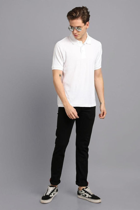 Matte Solid Half Sleeves Men's Polo T-Shirt
