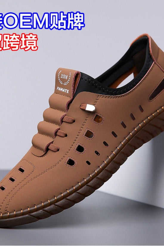 Men's Stylish Laser Cut Tan Casual Shoes