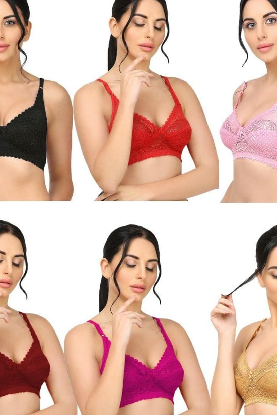 Girls Full Coverage Non-Padded Net Bra (Pack of 2)