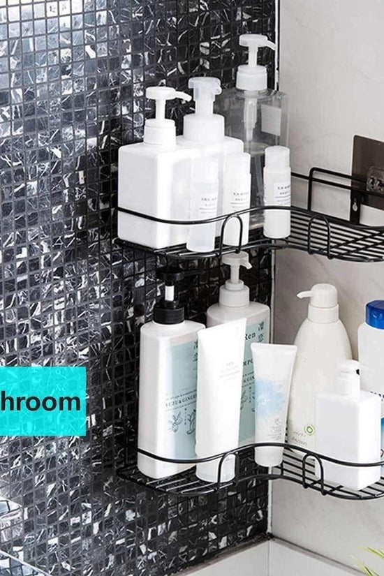 Kitchen Organiser Corner Shelf - Wall Mount Stainless Steel Storage Rack ( Pack of 1 )