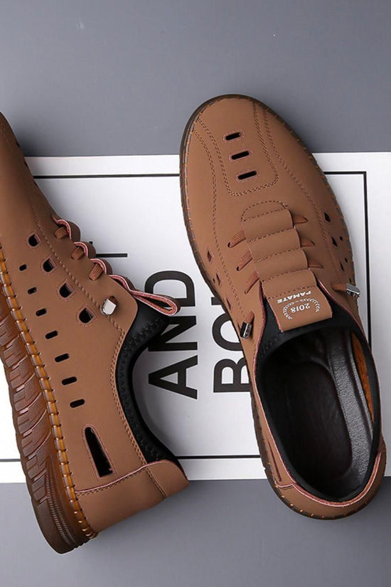 Men's Stylish Laser Cut Tan Casual Shoes