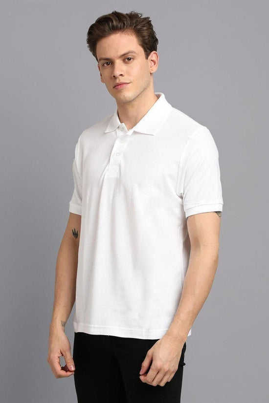 Matte Solid Half Sleeves Men's Polo T-Shirt