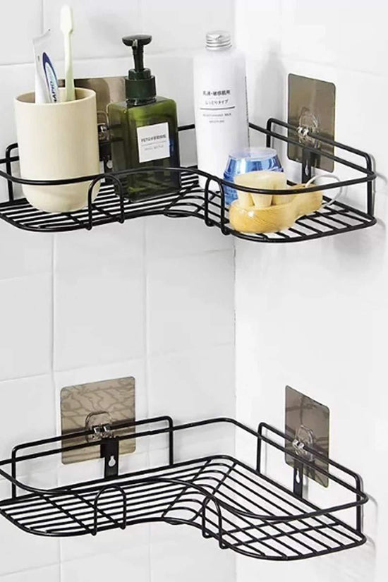 Kitchen Organiser Corner Shelf - Wall Mount Stainless Steel Storage Rack ( Pack of 1 )