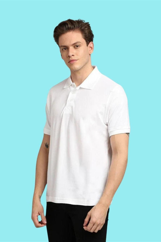 Matte Solid Half Sleeves Men's Polo T-Shirt